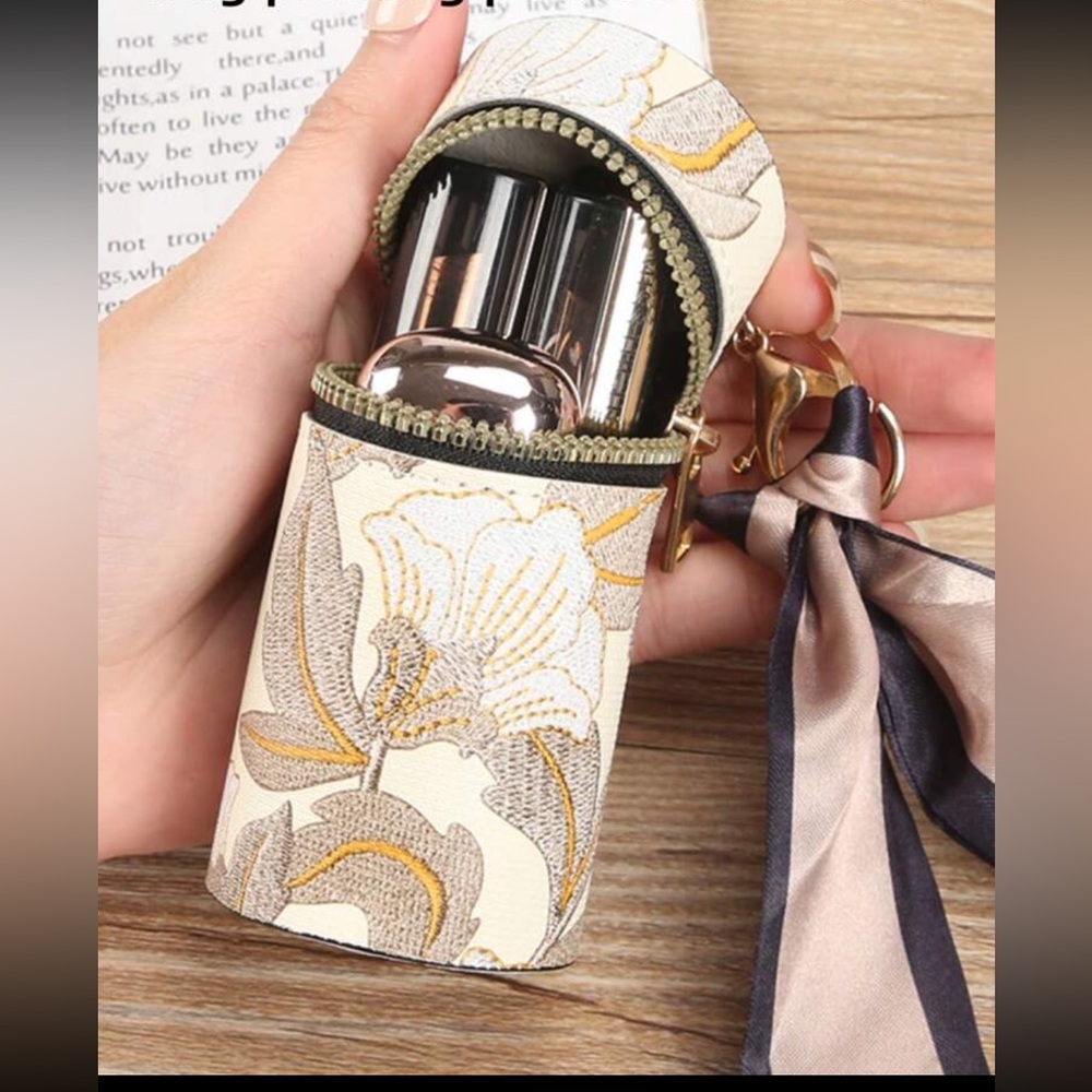 NEW lipstick holder keychain coin purse with mini scarf